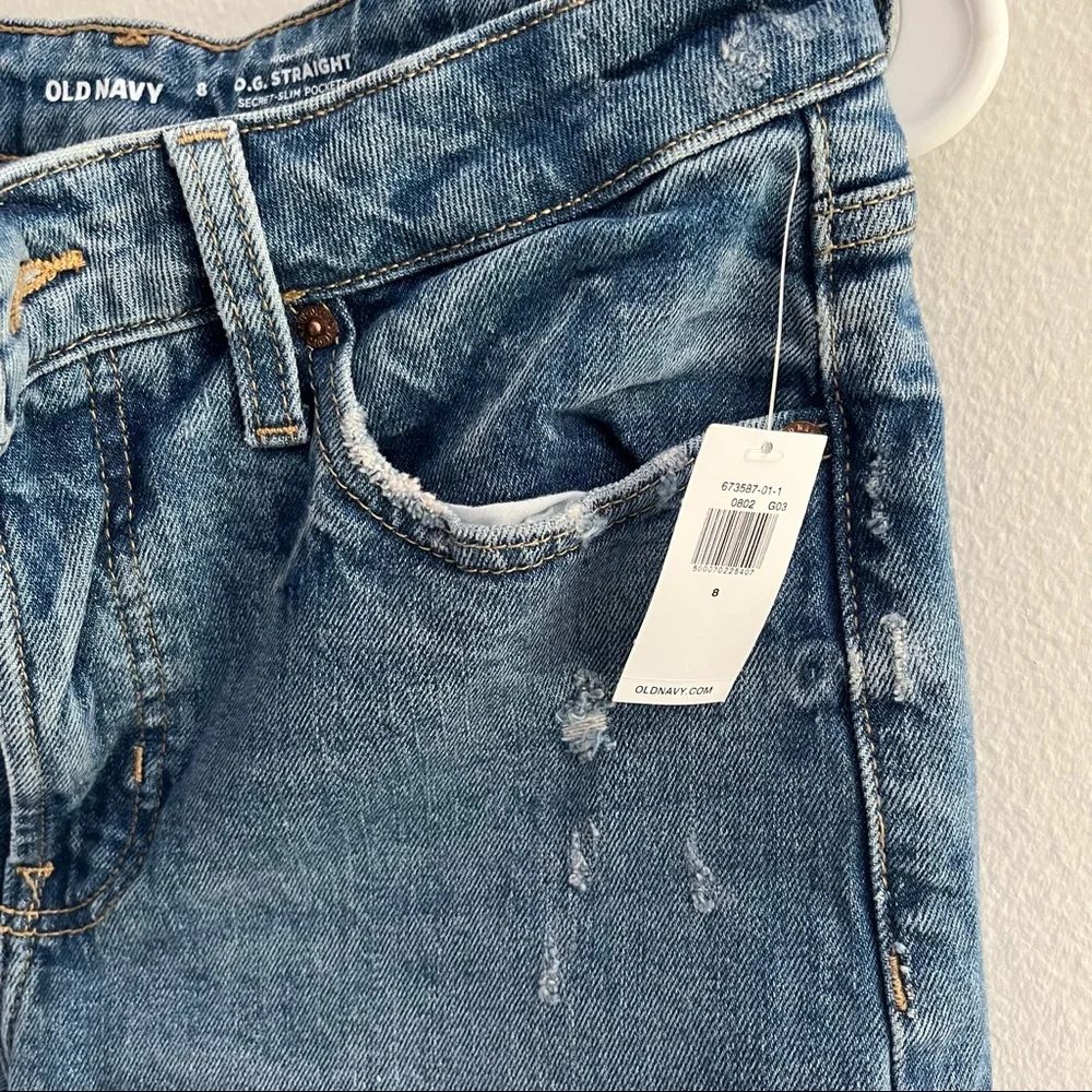 NWT: Old Navy • OG‎ High Rise Straight (Distressed) Jeans